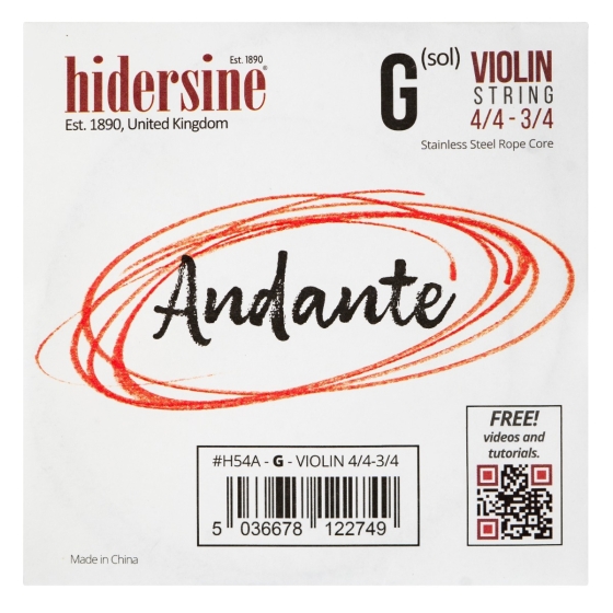 Hidersine Andante Violin G String 4/4 - 3/4